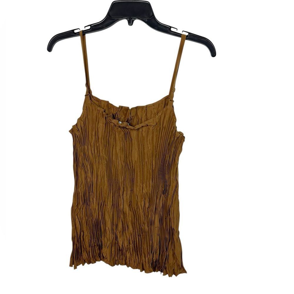 Eileen Fisher The System Crinkle Crushed Silk Cami Bronze NWT Size Large - Picture 6 of 8